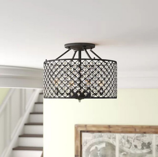 HD Direct 16.9-in Antique Bronze/Clear Metal Ceiling Light Mount