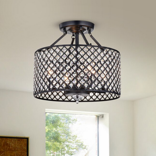 HD Direct 16.9-in Antique Bronze/Clear Metal Ceiling Light Mount