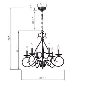 HD Direct 6 -Light Antique Copper Traditional