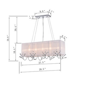 HD Direct 5 -Light Polished Chrome Shaded Modern/Contemporary Crystal
