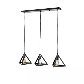 HD Direct 3-Light Brownish Black Geometric Pendant Light