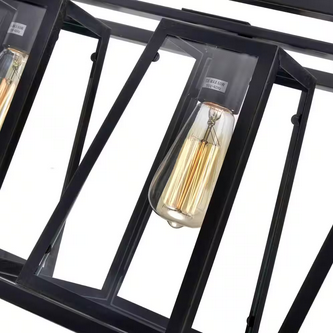 Chandelier Black kitchen light close up