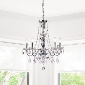 HD Direct 5 -Light Polished Chrome Modern/Contemporary Crystal
