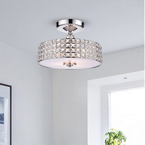 HD Direct 14.9-in Chrome Metal Ceiling Light Mount