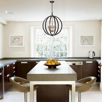 HD Direct 4-Light Light Black Globe Chandelier