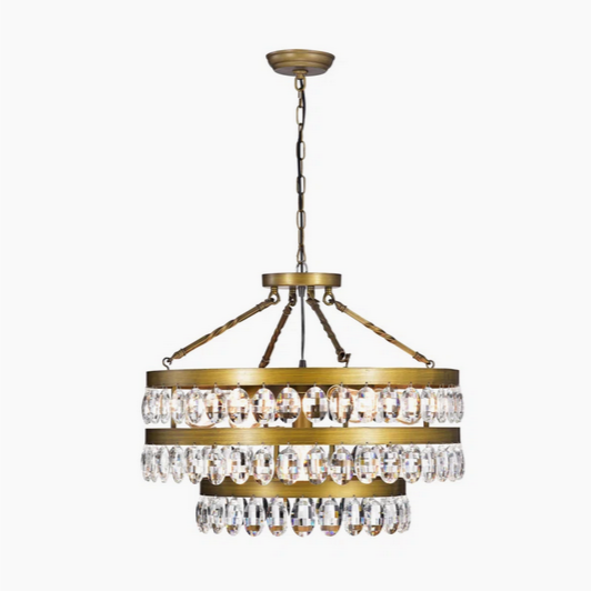 HD Direct 7-Light Gold Tiered Chandelier