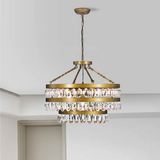 HD Direct 7-Light Gold Tiered Chandelier