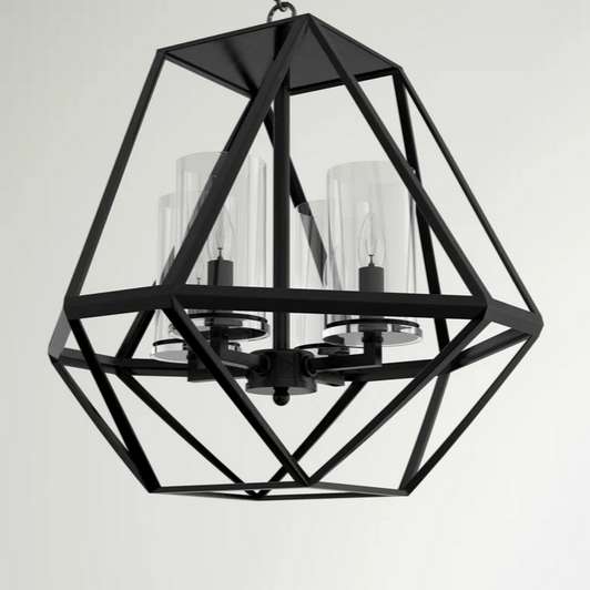 HD Direct 4 - Light Dimmable Geometric Semi-Flush Mount