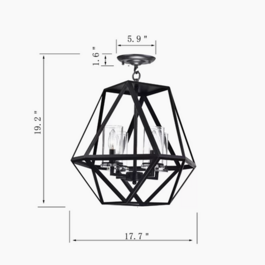 HD Direct 4 - Light Dimmable Geometric Semi-Flush Mount