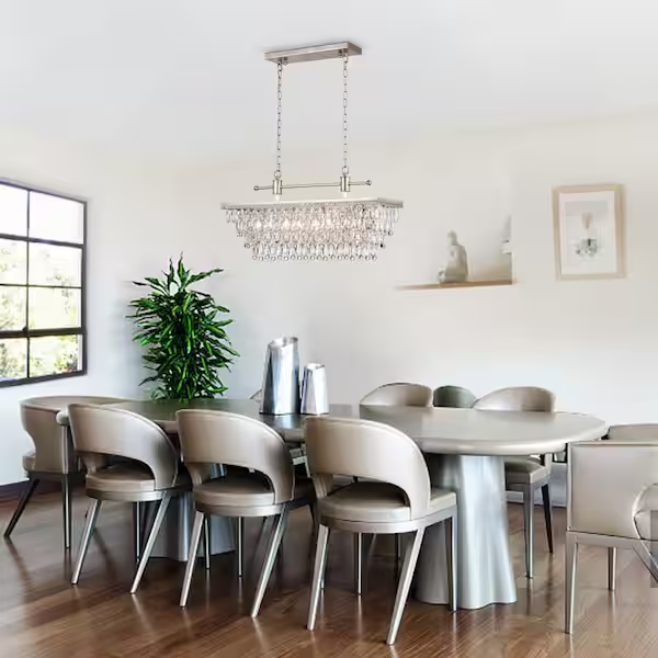HD Direct 4-Light Silver Tiered Chandelier