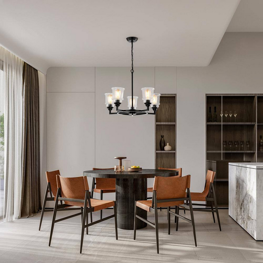 HD Direct 5-Light Black Wheel Chandelier