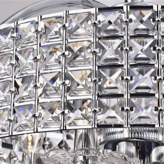 HD Direct 4-light Semi-Flush Drum Chandelier Chrome