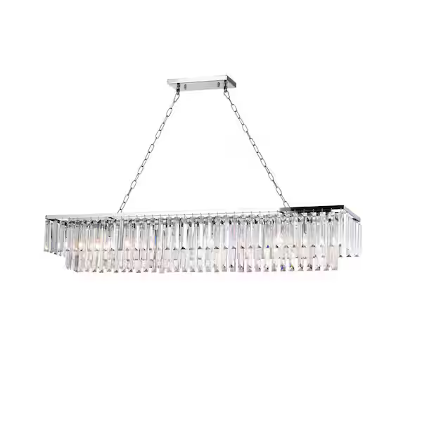 HD Direct 8-Light Chrome Rectangular Chandelier