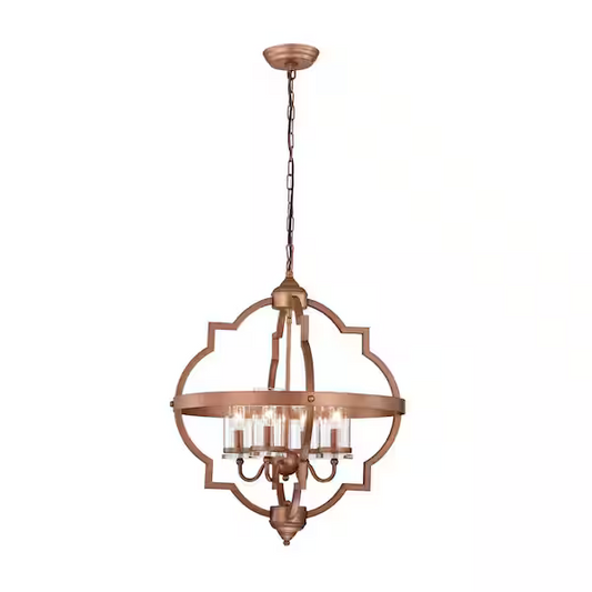 HD Direct 4-Light Antique Gold Globe Chandelier for Dining/Living Room