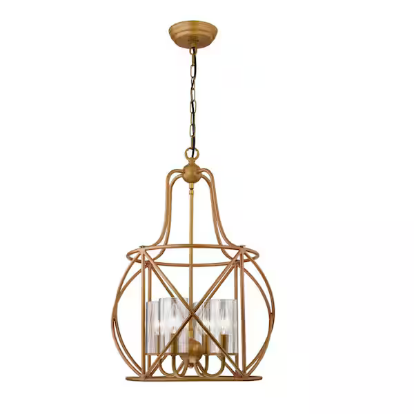 HD Direct 4-Light Gold Schoolhouse Chandelier