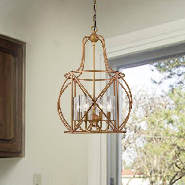 HD Direct 4-Light Gold Schoolhouse Chandelier