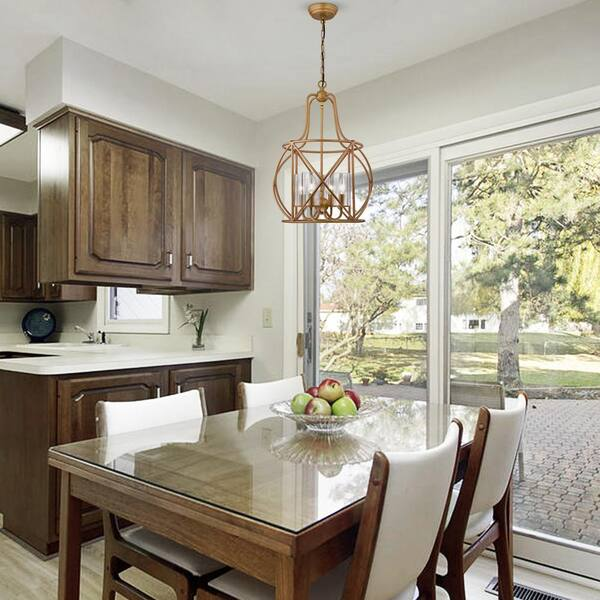 HD Direct 4-Light Gold Schoolhouse Chandelier