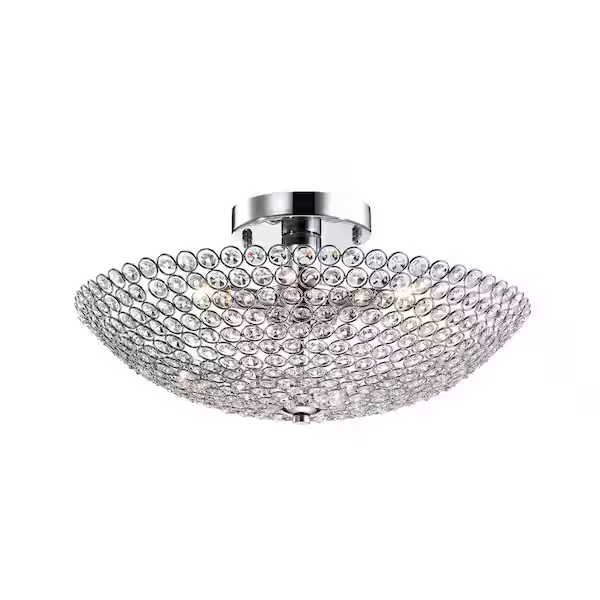 HD Direct 3-Light Chrome Semi-Flush Mount