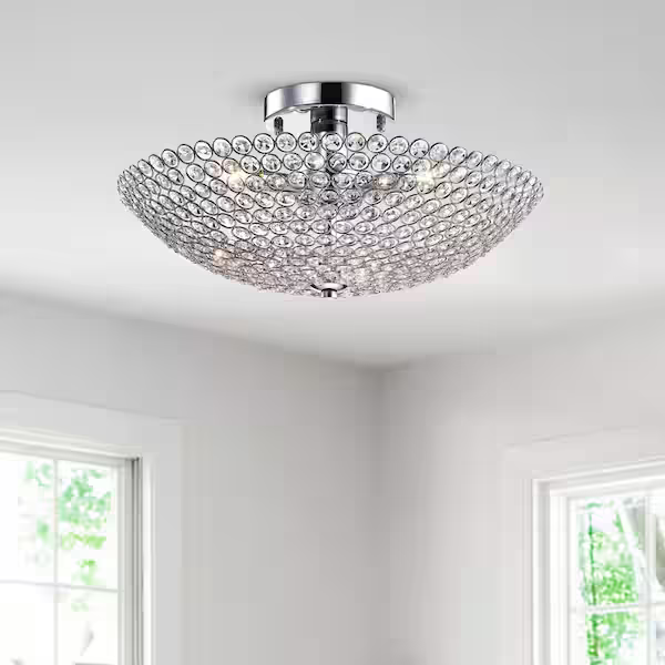 HD Direct 3-Light Chrome Semi-Flush Mount