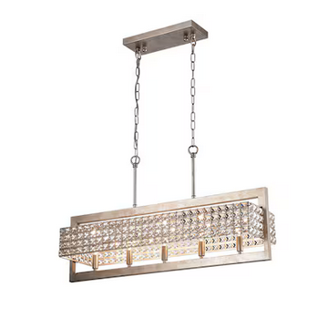 HD Direct 5 -Light Antique Nickel Modern/contemporary Beaded