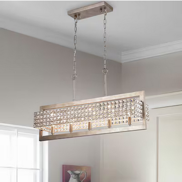 HD Direct 5 -Light Antique Nickel Modern/contemporary Beaded