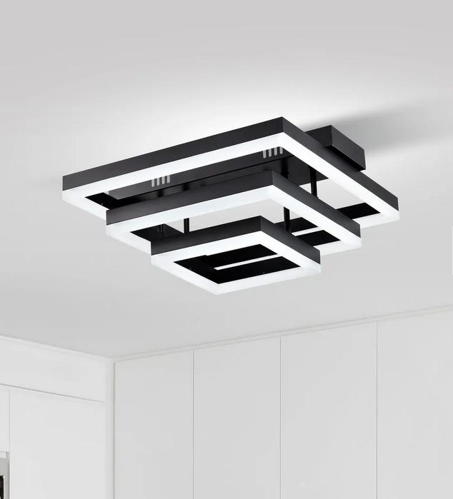 HD Direct Tiered Squared LED Integrated Flush Mount for Dining/Living Room Foyer Office