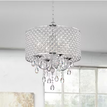 HD Direct 4 -Light Polished Chrome Modern/Contemporary Crystal