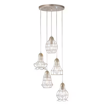 HD Direct 5 -Light Antique Silver Modern/contemporary Cone Medium Hanging Pendant light