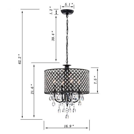 HD Direct 4-Light Drum Chandelier