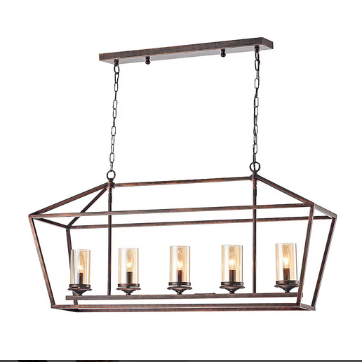 HD Direct 5 -Light Brushed Brown Rustic Cage