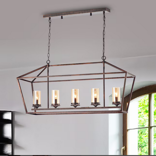 HD Direct 5 -Light Brushed Brown Rustic Cage