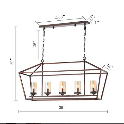 HD Direct 5 -Light Brushed Brown Rustic Cage