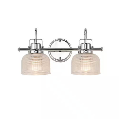 HD Direct 2-Light Chrome Sconce with Clear Glass Shades