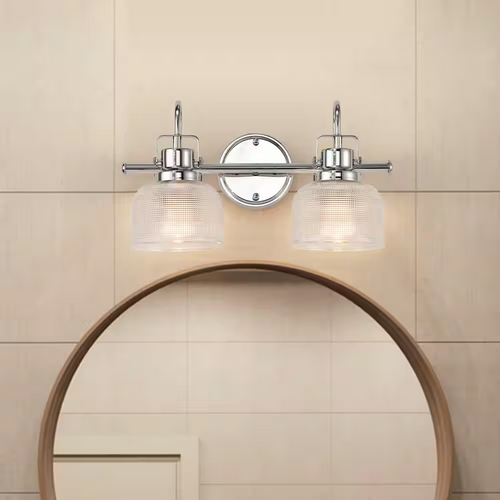 HD Direct 2-Light Chrome Sconce with Clear Glass Shades