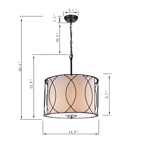 HD Direct 3-Light Shaded Drum Pendant