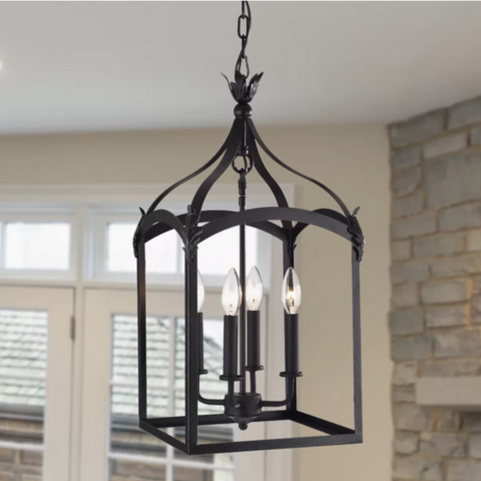 HD Direct 4-Light Black Lantern Pendant