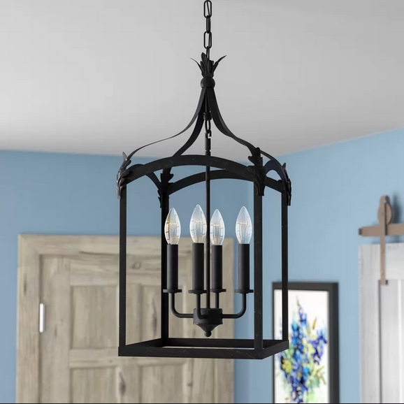 HD Direct 4-Light Black Lantern Pendant