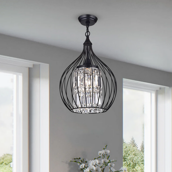 HD Direct 3-Light Foyer Semi Flush Mount - Black