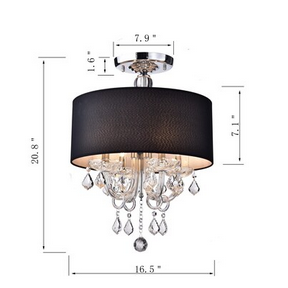 HD Direct Polished Black Flush Mount Light