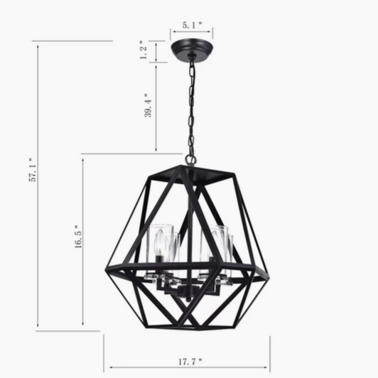 HD Direct 4 - Light Dimmable Geometric Chandelier