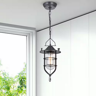 HD Direct 1 Light Black Shaded Pendant Light