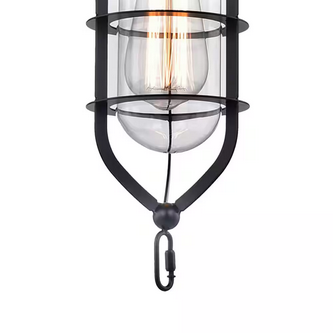 HD Direct 1 Light Black Shaded Pendant Light