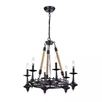 HD Direct 6-Light Candle Style Black Chandelier