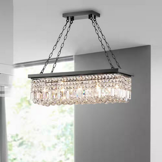 HD Direct 5-Light Black Chandelier with Crystal Accents