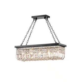 HD Direct 5-Light Black Chandelier with Crystal Accents