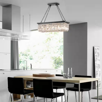 HD Direct 5-Light Black Chandelier with Crystal Accents