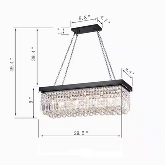 HD Direct 5-Light Black Chandelier with Crystal Accents