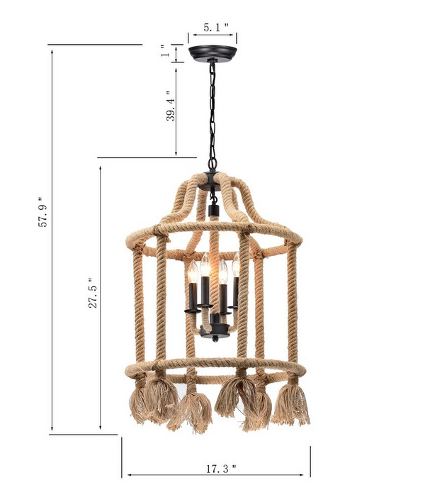 HD Direct 4 - Light Lantern Cylinder Chandelier