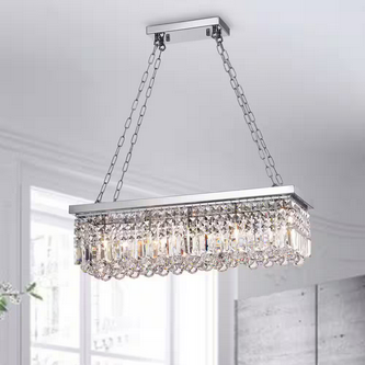 HD Direct 5-Light Chrome Chandelier with Crystal Accents