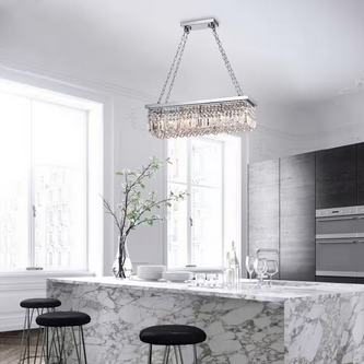 HD Direct 5-Light Chrome Chandelier with Crystal Accents